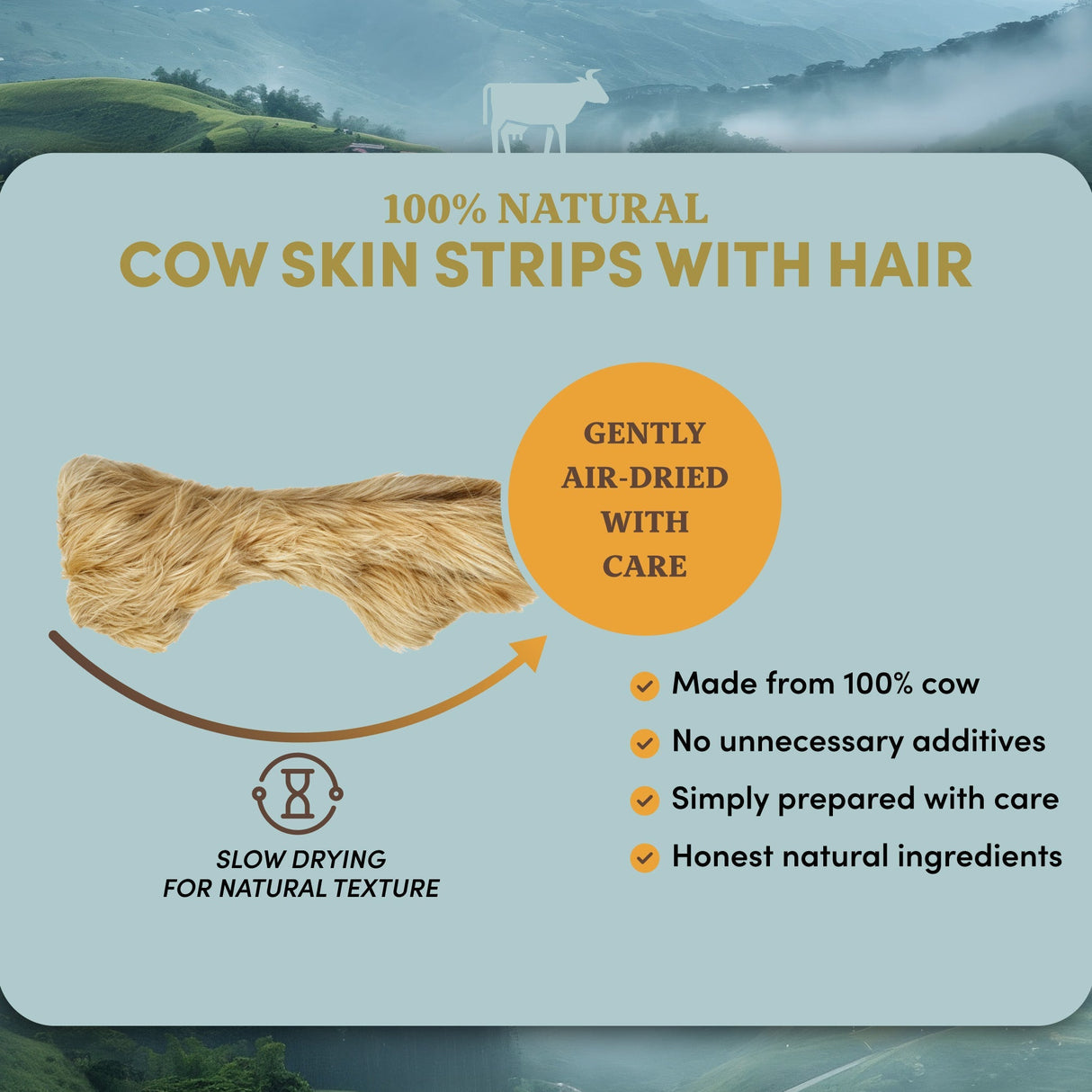 Beef Skin Strips with Hair - Dog Treats (4 lb 6 oz)