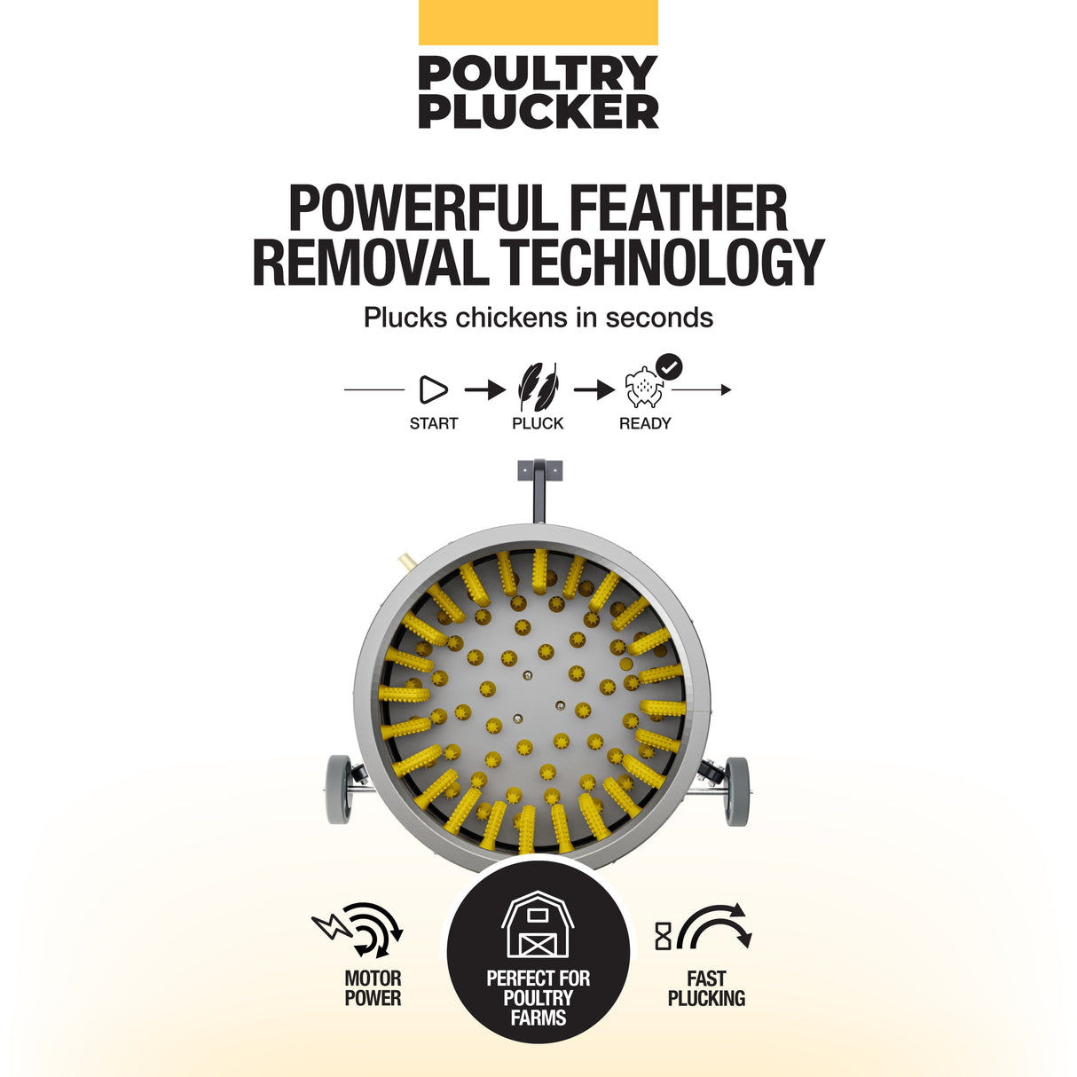 Chicken Plucker with ProA Natural Rubber Fingers