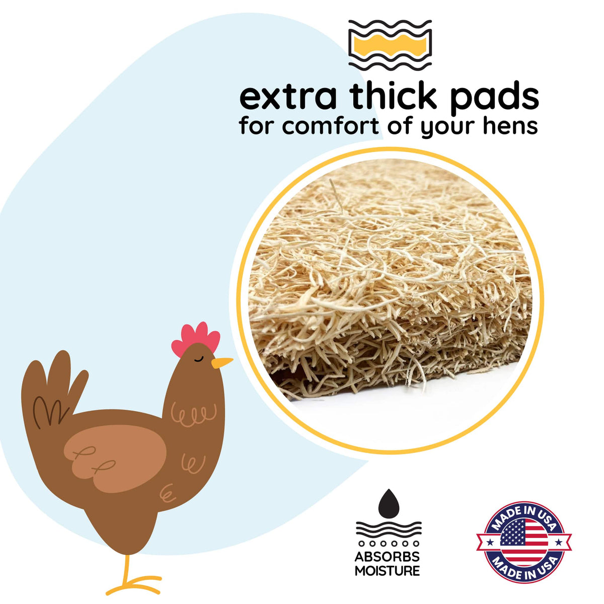 Hatching Time Premium Nesting Pads for Poultry