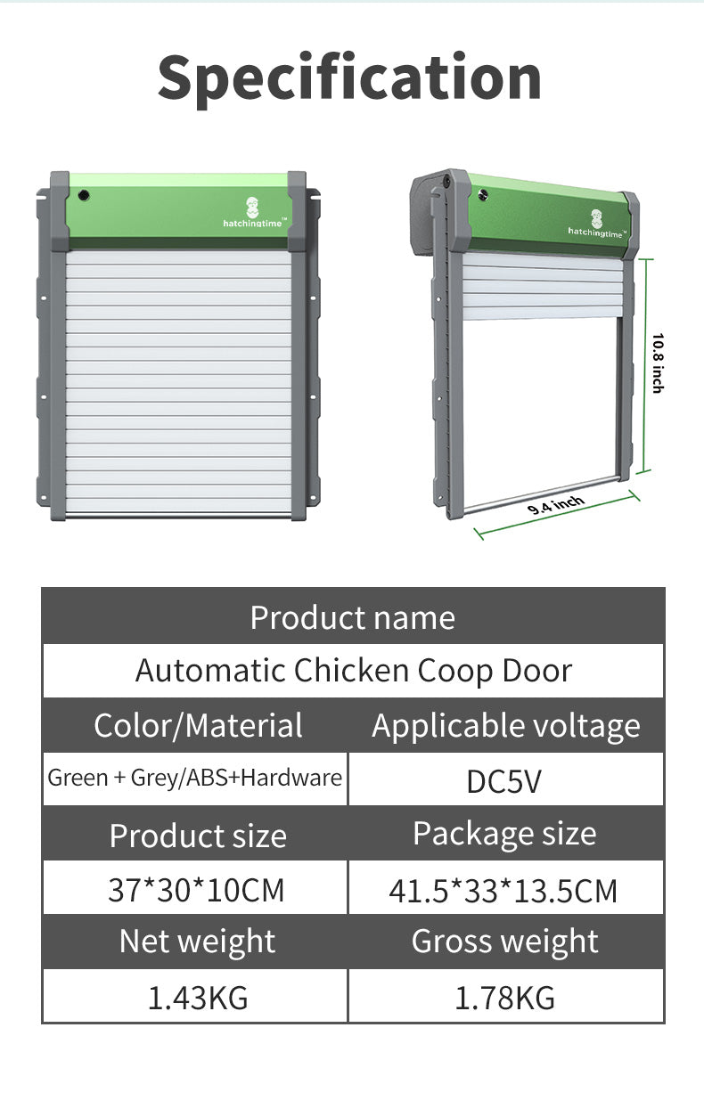 Sungate Solar Powered Automatic Chicken Coop Door with Remote